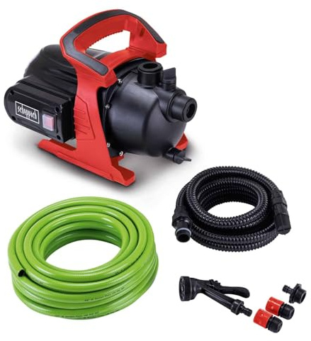 Scheppach Gartenpumpe GP600S Teichpumpe | 600W | 3000 L/h Fördermenge | 3,5 bar Förderdruck | 8m Ansaughöhe | 35m Förderhöhe | inkl. Zubehör