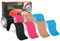 PHYTOP Kinesiotapes - 80 vorgeschnittene Streifen (25cm x 5cm) - Mischfarben Kinesiologie Tape für Muskeln, Gelenke, Sport und Physiotherapie (Schwarz, Beige, Hellblau, Rosa)