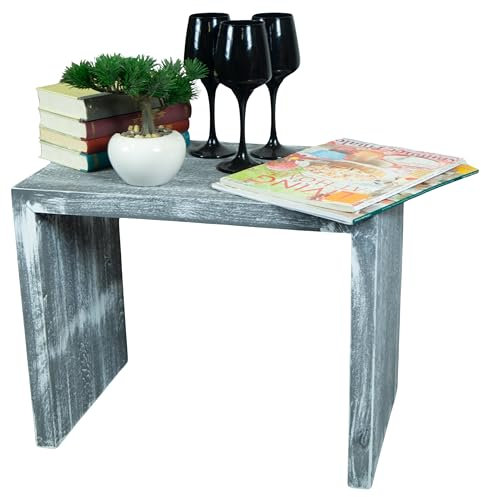 Kistenkolli Altes Land Nachttisch Beistelltisch Couchtisch Sofatisch Abstelltisch Landhaus-Design Nachttisch für Schlafzimmer/Wohnzimmer Vintage, Dunkelbraun (Shabby schwarz)