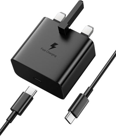 Samsung Fast Charger, 25W USB C Super Fast Charger for Samsung Galaxy S24 Ultra/S24/S23 Ultra/S23+/S22/S22 Ultra/S22+/Note 10/20/S20/S21/S7/S8, PPS Fsat Charger Plug with 2M Type-C Charger Cable.