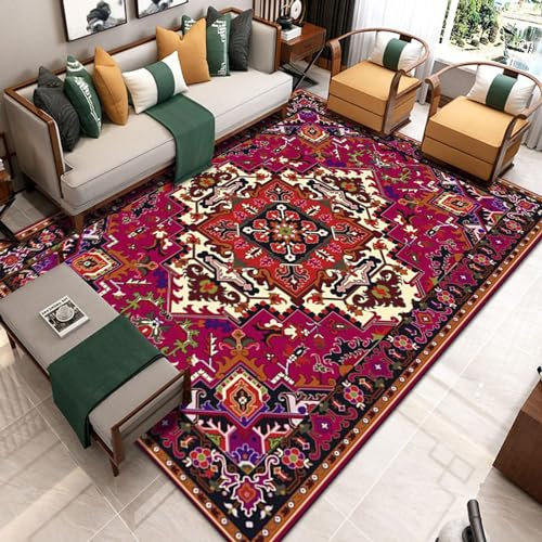 SBJKLYRN Carpeting Colourful Patchwork Vintage Design Soft Touch Rug Anti-Slip Living Room Rugs Washable Anti Slip Extra Large Soft Rug Home Decoration(Pattern 16,50 * 80cm)
