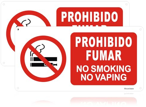 Acuxiaza 2ud Cartel Prohibido Fumar de PVC, Señal de Prohibición de Fumar