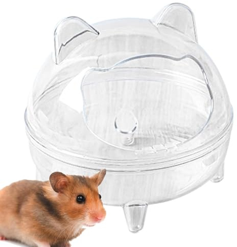 Contenitore Da Bagno Di Sabbia Di Criceto - Casa Da Bagno Chincilla, Bagno Orso Dorato Per Piccoli Animali | Box Di Sabbia Di Criceto Completamente Trasparente, Box Da Bagno Staccabile, Scatola Da Bag