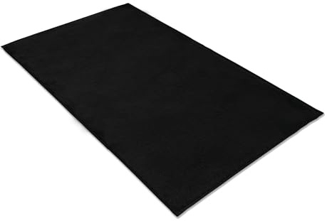 Comart - Tappeto Arredo Puffy - Design Moderno - Lavabile in Lavatrice - Fondo Antiscivolo - Super Morbido - Pelo Corto - Tappeto per Salotto e Camera da Letto - Nero - Rettangolare 140x180 cm