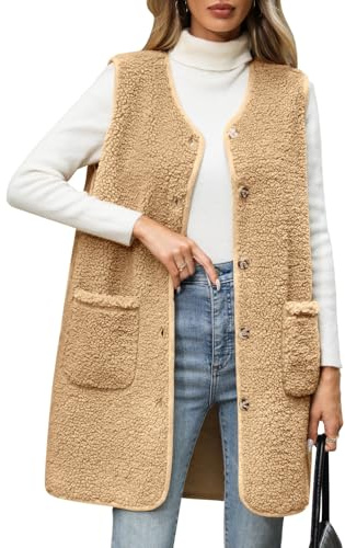 Tuopuda Chaleco Acolchado Mujer Invierno con Capucha Chaleco de Plumas Chaquetas sin Mangas Chaleco con Bolsillos