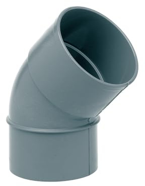 Gomito PVC 45 gradi per tubo - Curva in PVC Pressione acqua potabile e scarico - Interno/Esterno - Tubi da 32 mm a 250 mm - Attacco solido e resistente - Vari diametri (160 mm)