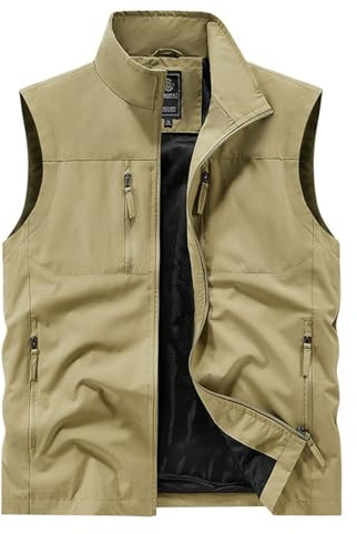 Men's Outerwear Gilets Fishing Lightweight Vests with Multi Pocket Sleeveless Jacket Travel Waistcoat Tops Casual Breathable Utility Vest for Outdoor Activities Autumn Attire