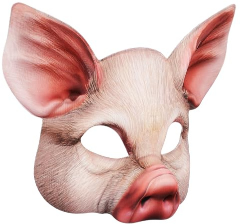 Vaguelly Demi-visage Cochon Halloween EVA et pour Fête Carnaval Cosplay Photo pour Adultes