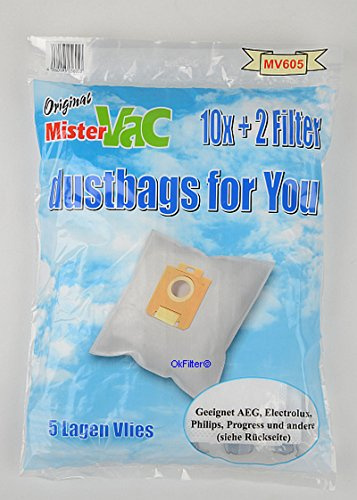 10xSTAUBSAUGERBEUTEL für MENALUX 1800 Philips City Line Barcelona,Chicago,Melbourne,Miami,FC8400 bis 8499,HR8368 bis 8378
