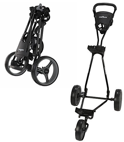 Caddymatic Golf Continental 3 Wheel Folding Golf Push/Pull Cart Black