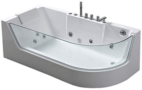 Whirlpool Bath TUB + Panoramic Glass SPA Hydrotherapy 170 x 80 cm HOT TUB Venice