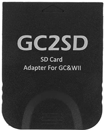 ASHATA GC2SD högkvalitativ mikro lagringskortadapter för, SD-minneskortsnyckel omvandlare adapter för GC-spelkonsol, kortadapter (svart)