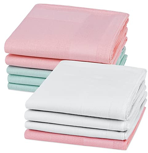 Aomig Men's Handkerchiefs, 9Pcs Soft Cotton Solid Color Hankies, Mens Premium Handkerchiefs Assorted Pocket Square Hankies for Men Women, Classic Hankie for Grooms, Weddings, Prom, Celebration, Party