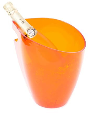(4 Unidades) Cubitera Nature para 2 botellas de vino, Color Naranja Transparente