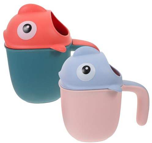 Alipis 2 Stück Kinder Spülbecher Wasserfallbecher Für Dusche Ergonomisch Aus Bpa Freiem Pp Abnehmbar Für Tränenfreies Haarwaschen Tragbar Für Bad Und Schwimmbad
