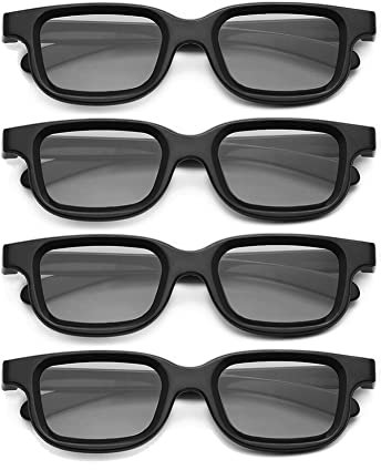 Bordhap 4 PièCes Lunettes 3D Passives PolariséEs pour TV 3D Vrais CinéMas 3D pour 3D Gaming et Cadre TV