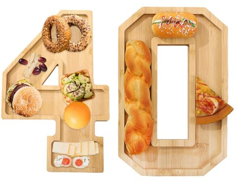 LSFYYDS Plateau à Charcuterie en Forme de Chiffres, Boîte à Charcuterie en Bois, Lettres à Remplir pour Aliments, Cadeaux de Fête, Bonbons, Gâteaux, Biscuits, Décoration D'intérieur, (4+0)