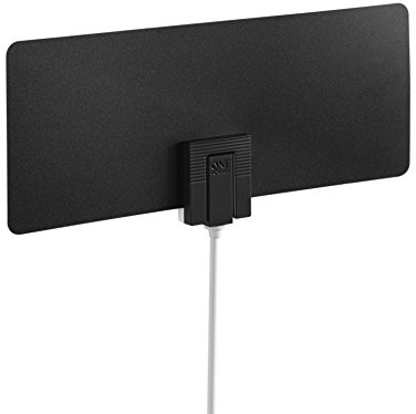 One For All HDTV Indoor Antenna for 1080P 4K Free TV Channels, 30 Miles Reception Range, 10ft Coax Cable Included, Thin Dual Color Design White/Black (15520)