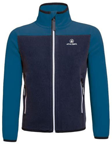 ATHL DPT. Jungen kuschlig-warme Fleecejacke/Übergangsjacke für Outdoor und Freizeit, Blau, Gr. 146 (10/11Y)