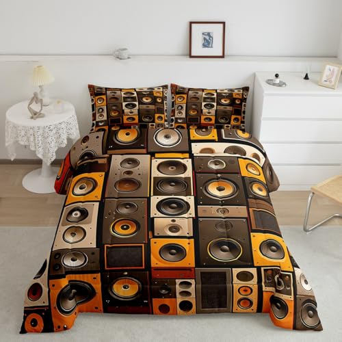 Feelyou Audio Comforter Set Toddler Size, Cassette Tape Comforter for Kids Boys Girls Audio Tape Bedding Set Music Theme Duvet Insert with 1 Pillow Case