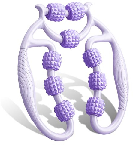 HYran Rodillo Masaje Muscular, Rodillo Masaje, Rodillo Masaje Piernas, Rulo Masaje Muscular de 360°, para Pierna Cuello Masajes Musculars Fitness (Púrpura)