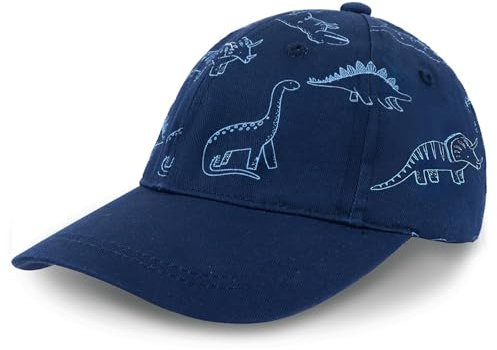 Omnikryp Berretto da Baseball, Cappello con Visiera Regolabile Protezione UV, Cappellino da Baseball per Bambini con Motivo Dinosauro con Fori di Ventilazione, per Bambini, Ragazze, Ragazzi, 52-54 cm