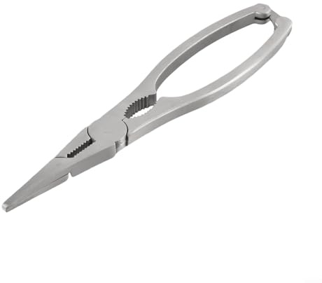 Pince à fruits de mer avec aiguille à crabe et pince à homard, design ergonomique antidérapant pour ouvrir les crustacés et les noix, construction en métal argenté avec rangement
