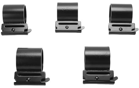 Luocute Portaherramientas E Track, Colgadores de Tubos Circulares de Acero Resistente para Rastrillos, Palas, Escobas, Ganchos para de Almacenamiento de Garaje con Accesorios de