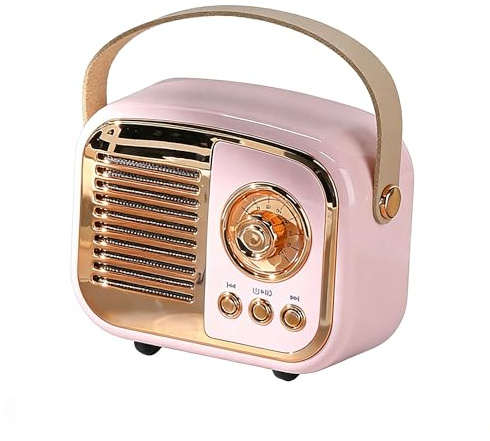Altavoz Bluetooth retro, altavoz inalámbrico vintage, estilo mini radio portátil para decoración de habitación, cocina, escritorio, dormitorio, oficina, soporta emparejamiento TWS para iPhone
