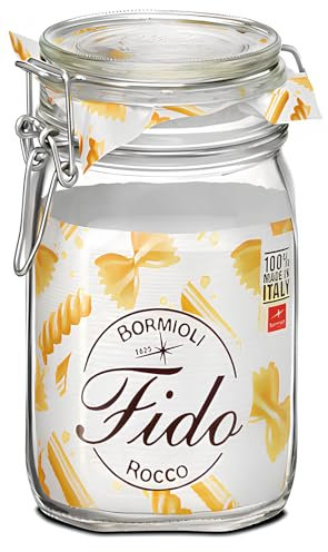 axentia Rocco Bormioli 292075 Fido Behälter Hermetischer Topf 1115 ml, Glas 1St, Transparent