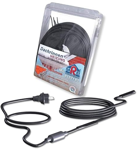 Sarei Dachrinnenheizung zum Frostschutz | Wasserfeste Rohrbegleitheizung | Heizkabel mit 30m Länge | Made in Germany