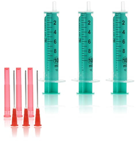 Horn Medical Spritzen-Set für Hobby & Heimwerken, mit stumpfen Nadeln, 3er Set (3x 10 ml & 3x Kanüle)