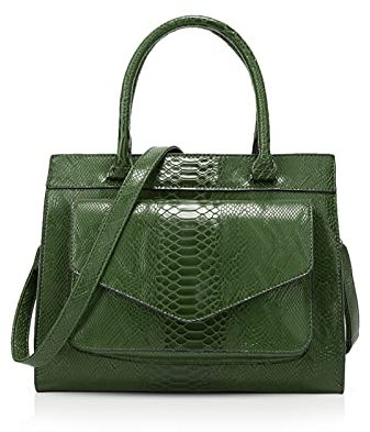 NICOLE & DORIS Women Handbags Fashion Top Handles Bags Crocodile Handbag Ladies Shoulder Bags Medium PU Leather Green