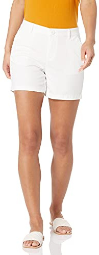 Amazon Essentials Women's Mid-Rise Slim-Fit 5 (12.7 cm) Inseam Chino Shorts, White, 10