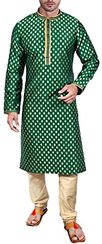 Sonisha SK105 Men's Green Kurta Pajama Set Wedding Kurta Pyjama Indian Party Suit (40)