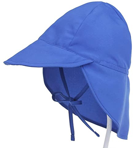 FedMois Cappellino da Spiaggia Cappello da Sole con Visiera Bimbi Bambini, Blu, 3-18 Mesi