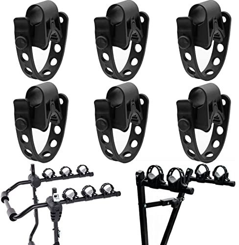ASENDIWAY 6Pcs/Set Bike Rack Straps Replacement Bicycle Hitch Strap Cradle Bike Carrier Mount Rubber Strap Black Spare Hooks Car Racks Accessories Truck Hitch Fit 1 Diameter Tubes