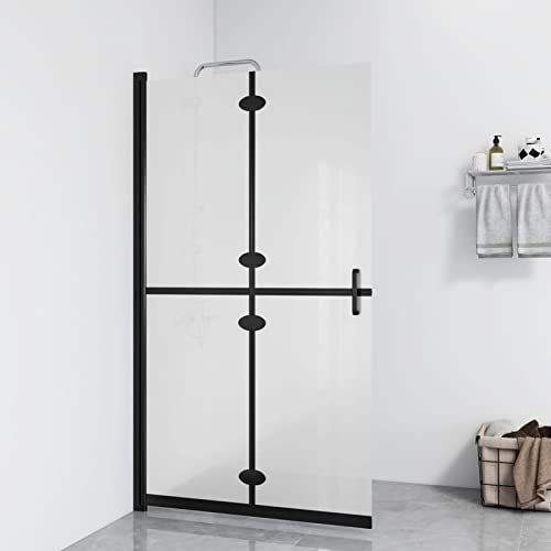 Tidyard Walk-in Dusch Walk-in Vikbart glas ESG, Hopfällbar duschkabin, Duschkabin med härdat glas, Walk-in duschlåda för badrum 110 x 190 cm