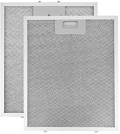 2 PCS Cooker Hood Metal Grease Filter 320mm x 260mm Kitchen Extractor Fan Filter Universal Cooker Hood Filter Fit for Many Leading Brand of Vent Hood Extractor Fan