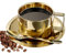 Kaffeetassen Set Edelstahl Kaffeetassen-Set, 200 ml doppelwandig Kaffeetassen mit Löffel und Untertasse, Espressotassen Isolierbecher für Kaffee, Latte, Tee, Milch, Tee und Kaffee Geschenkset (Gold)