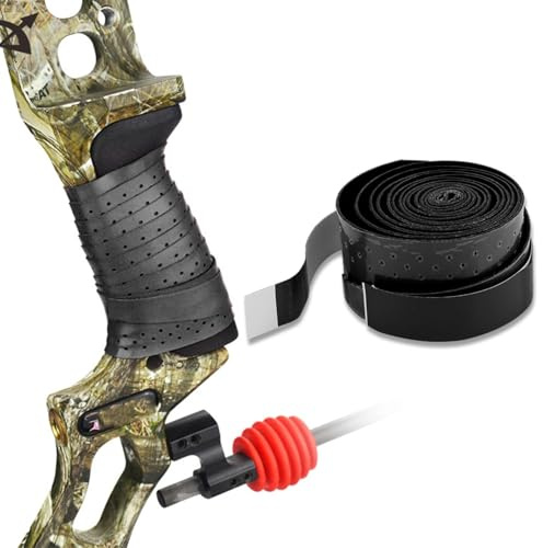 EIMSOAH Bow Grip Tape Archery,Bande de Poignée d'arc, Tir à l'arc, Absorbe la Sueur, Poignée Extensible Antidérapante, Bande d'arc pour Raquette de Tennis, de Badminton et de Squash (Noir)