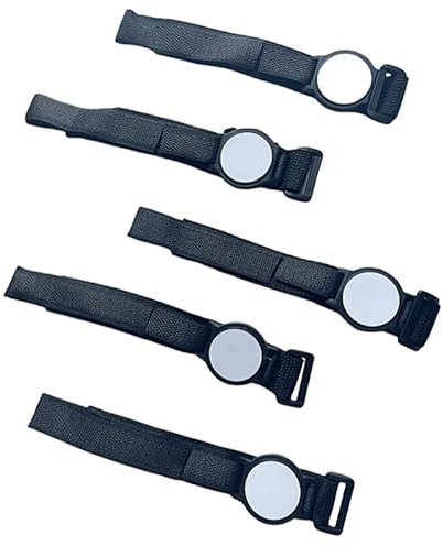 JYJRFID 5 Pulseras Negras EM4100 125KHZ RFID ID Smart Access Control Pulsera