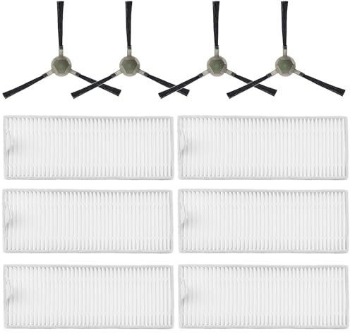 KiimSin Accesorios para Repuesto para Lefant M210 M210S M210B M210P M213 M213S, para OKP Life K2 K3 K3A K4 K5 de aspiradora, 6 Filtros HEPA, 4 Cepillos Laterales
