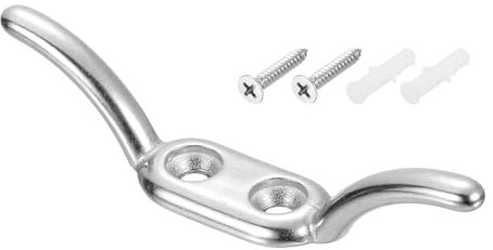 sourcing map 89 x 16 mm Jalousienschnur, Sicherheitsseil, Edelstahlhalter, Fensterschnurhaken mit Schrauben für Vorhänge, Sonnenschutz, Seile, Silber