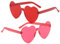 Aidqxbaoer 2 Stück Party Brille, Magische Farben Party Brille, Hippie Brille, Rund Herz Sonnenbrille Lustige Partybrillen für Fasching Foto Requisiten für Kinder und Erwachsene(Rot und Rosenrot)