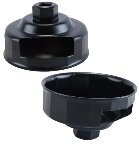 ACOLY Llave para tapa de filtro de aceite de 76 mm compatible con Harley Spin On Herramienta de extracción de filtro de aceite de acero de aleación duradera