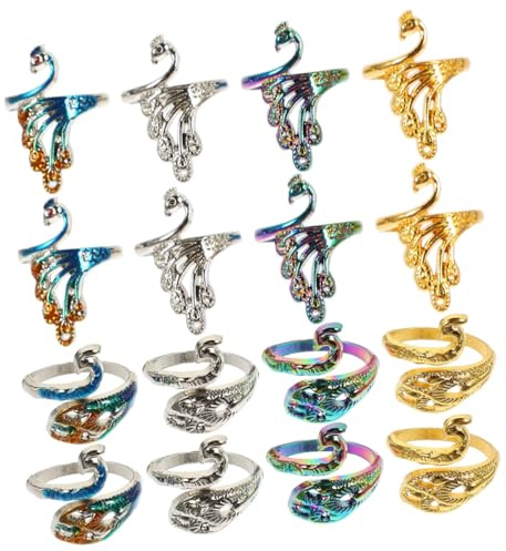 HEALSOPTHY 16 piezas Anillos para Tejer y Ganchillo Accesorios Creativos para Protección y Guía de Hilo Material Resistente Diseño Abierto para Deslizamiento Fácil Ligero y Compacto para