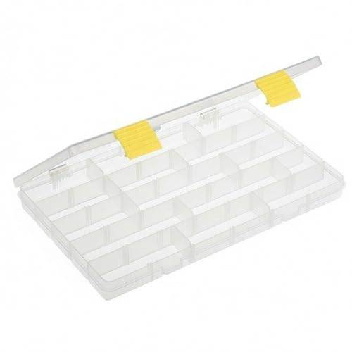 PLANO ProLatch 3700 StowAway Boîte de rangement fine en plastique avec séparateurs amovibles, plateau pour appâts mous, hameçons et autres équipements de pêche