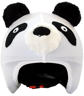 COOLCASC Funda para Casco Oso Panda - Compatible con Casco de Bici, Esquí y Skate - Niños y Adultos - Talla Única - Diseño Divertido