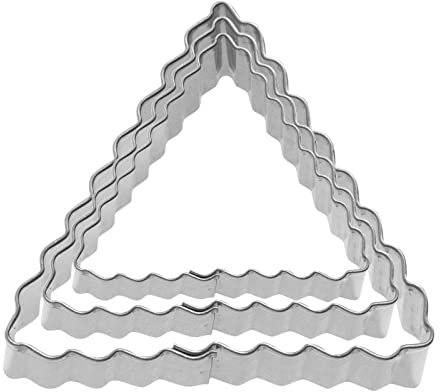 Westmark 3 Terrassen-Ausstechformen Dreieck gewellt, 4 cm, 5 cm, 6 cm, Edelstahl, Silber, 12 x 12 x 2 cm, 35282291